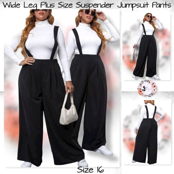 The MBM Boutique Pants - 🆕Plus Size Wide Leg Suspender Jumpsuit pants Size 16 (2XL)